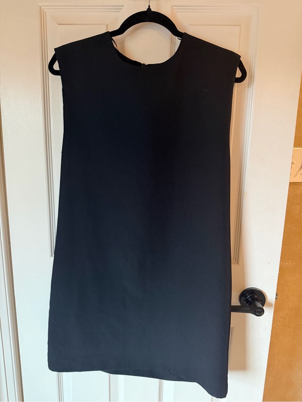 Zara Black Sleeveless Shift Dress w/ Shoulderpads